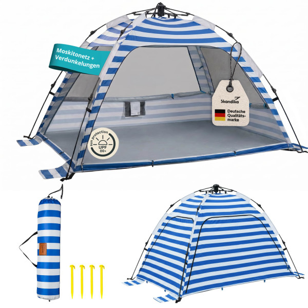 Strandmuschel Skugga Quick-Start (blau/weiß)