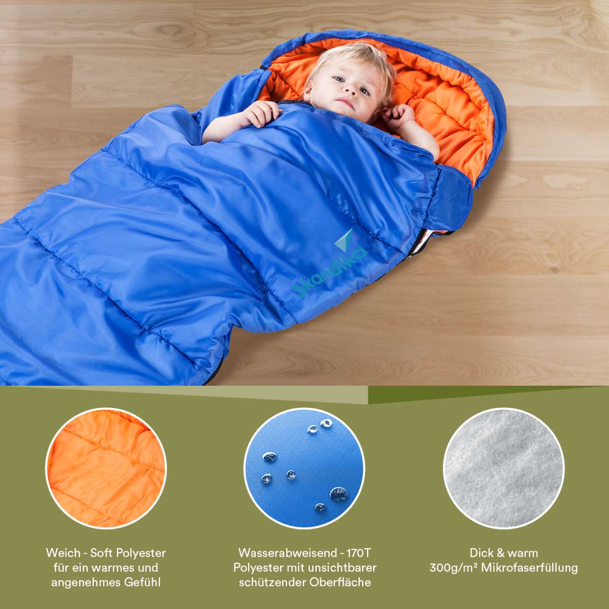 Kinder-Schlafsack Skandika Vegas Junior, 170 x 70 cm, + 13 bis -12 °C