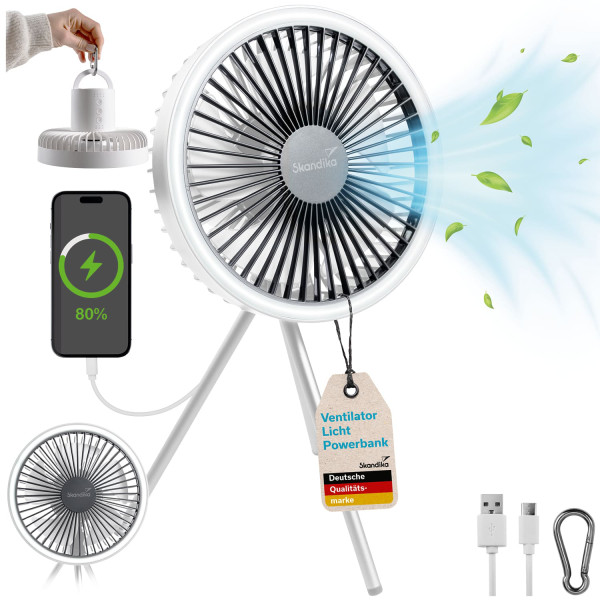 Campinglampe Solvind mit Ventilator