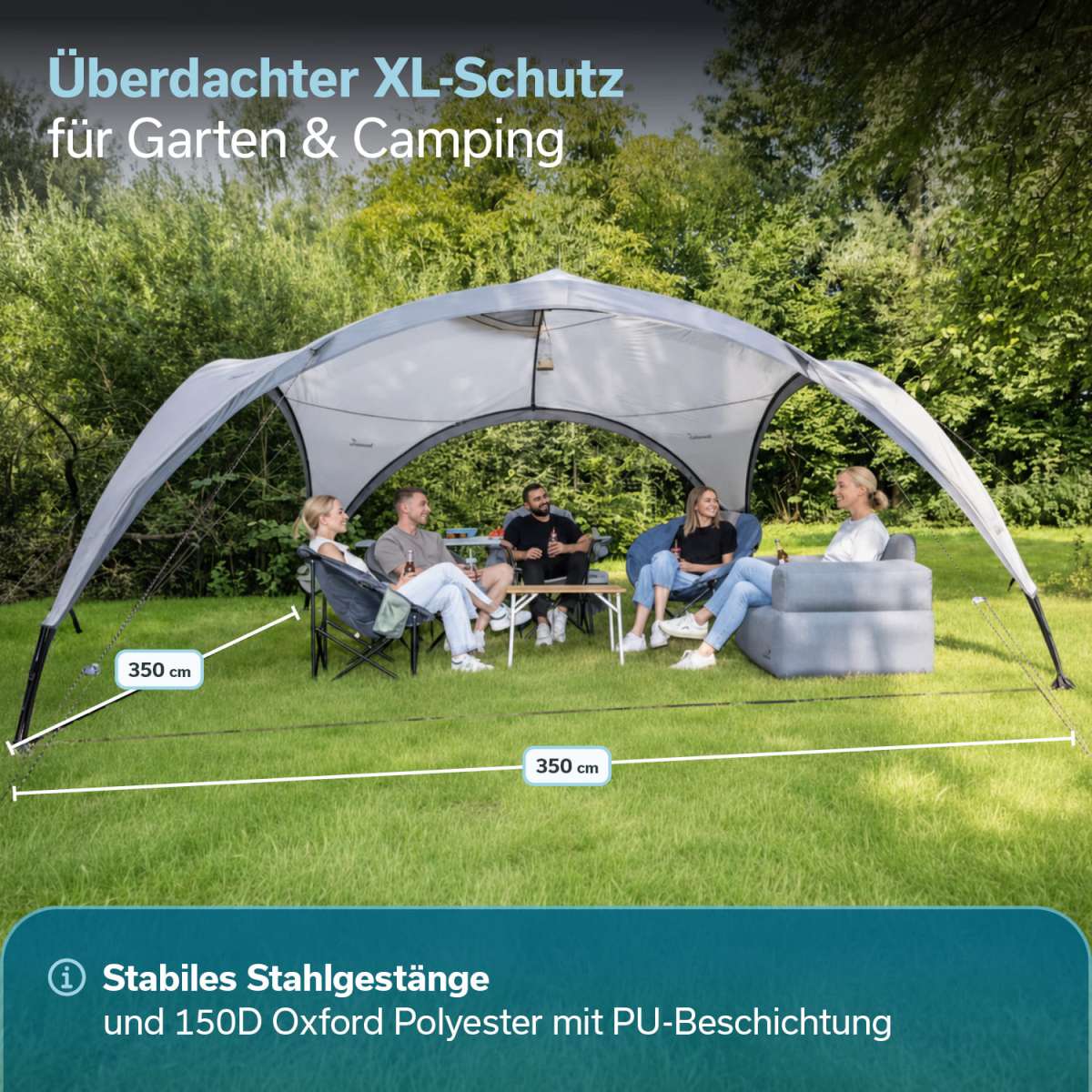 Zeltstangen-Set, 190 Cm, Faltbar & Rostfrei – Für Camping, Strandmarkisen, Vordächer