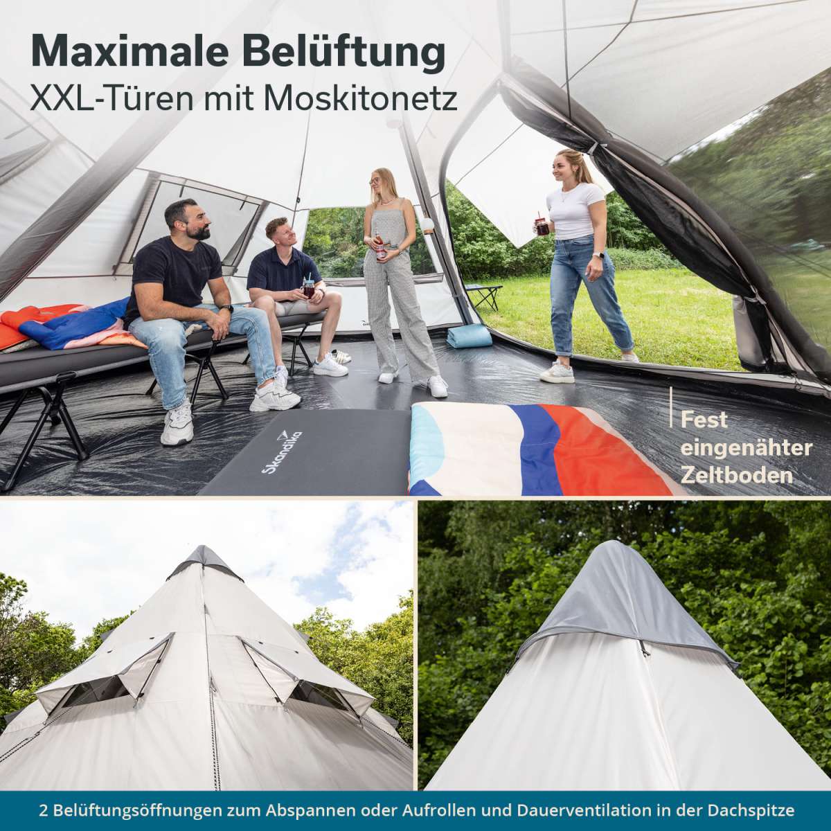 zelte kleine freizeitwelt Aufblasbares Campingzelt Hüttenzelt, 2-4 Personen Glamping Sonnenunterstand, einfacher Aufbau wasserdichte Outdoor Oxford Zelte, aufblasbares Hauszelt Sport & Freizeit ERGOPOUCH Carinthia Defence 4 200cm Grundfarbe:schwarz