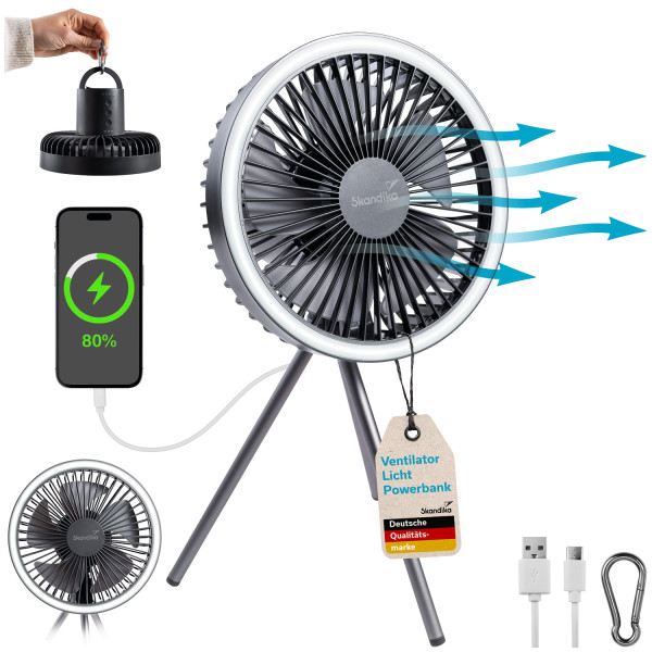 Campinglampe Solvind mit Ventilator