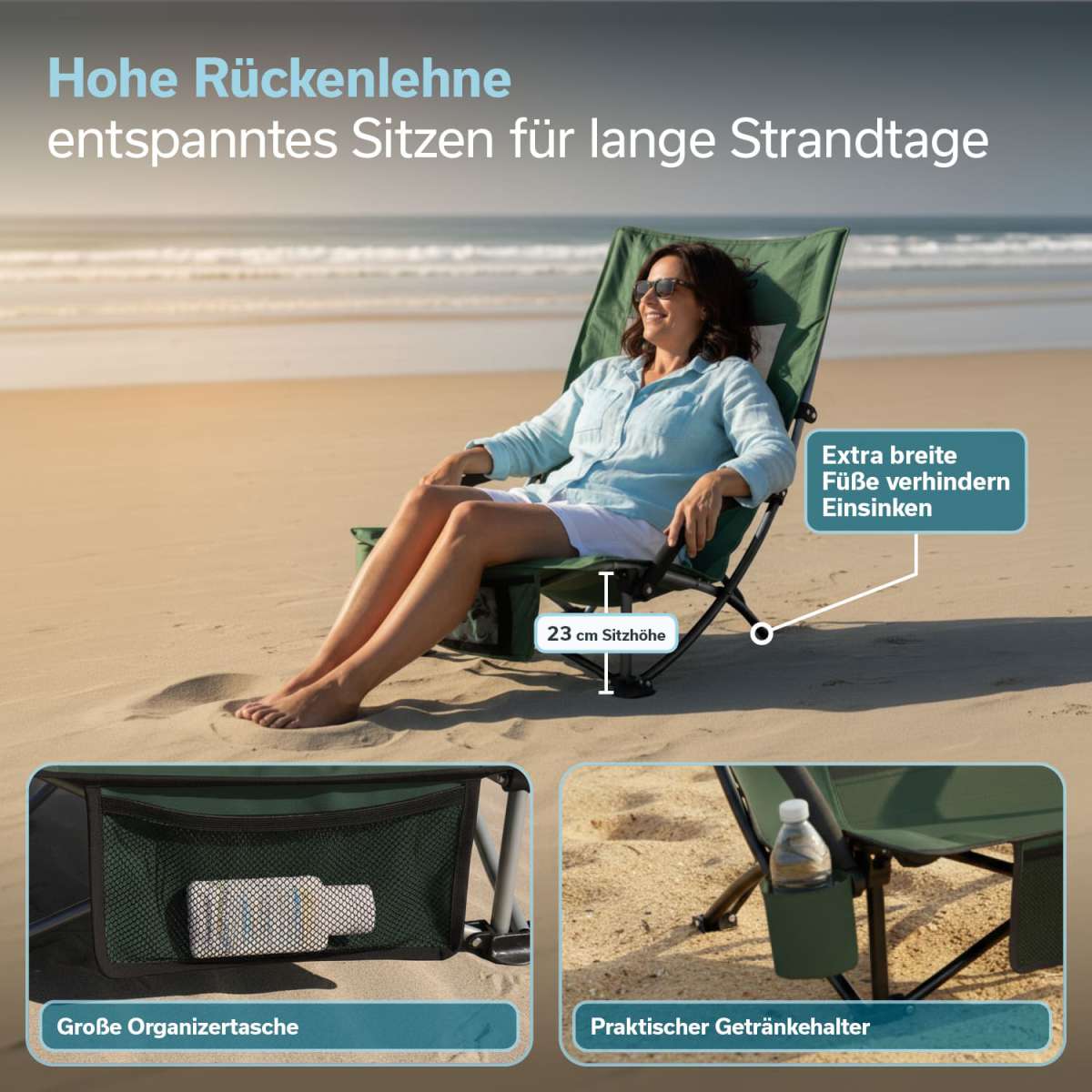 Skandika Pliant Chaise de Plage Revue - EAU ET AVENTURE