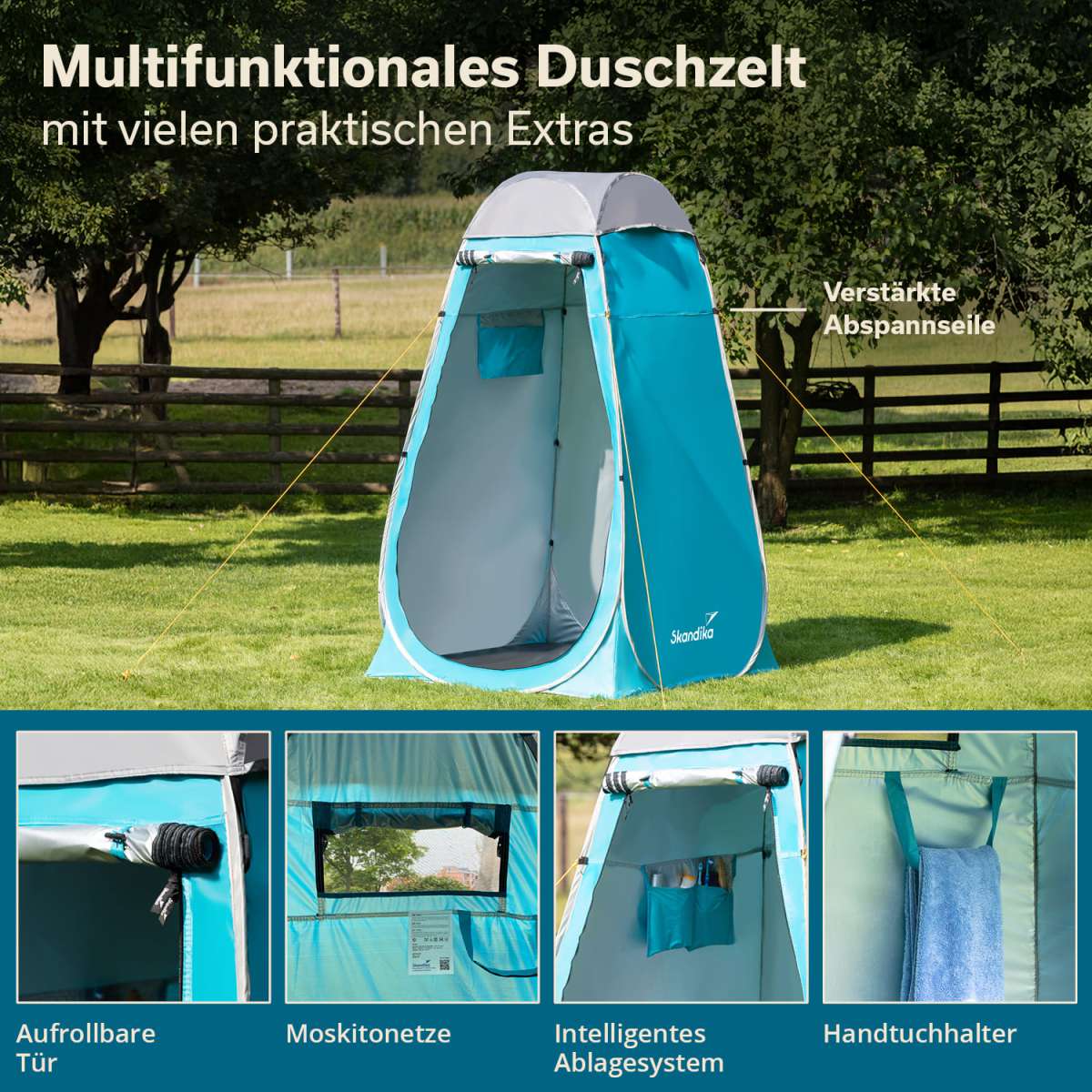 Skandika Pop-Up Duschzelt (cyan)