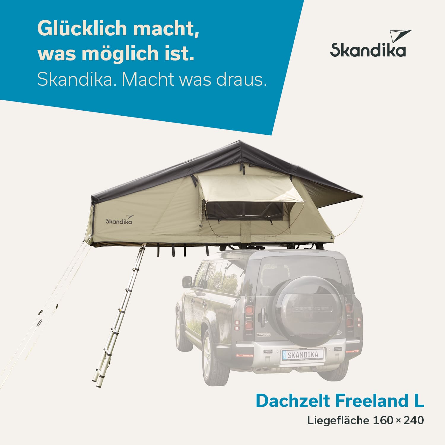 Skandika Dachzelt Freeland L  Autodachzelt für 2-3 Personen